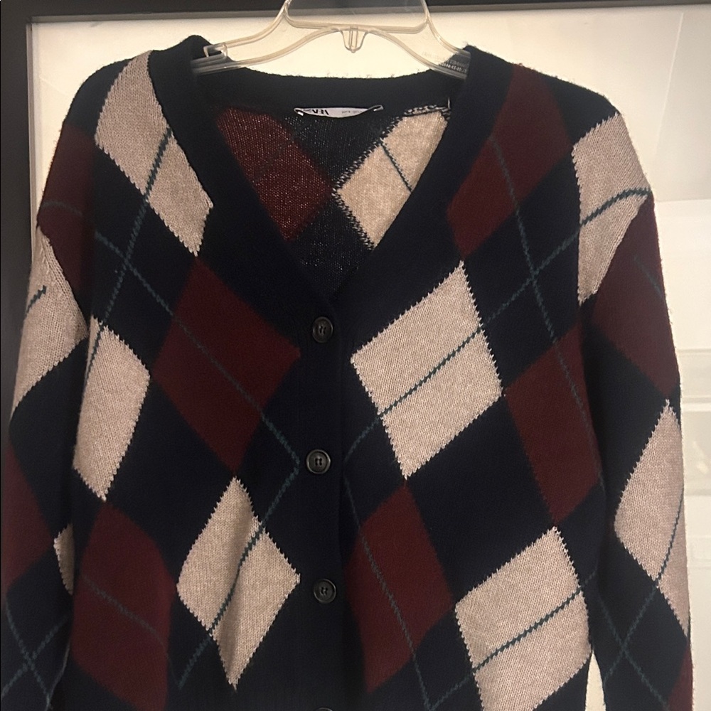Argyle Cardigan Sweater